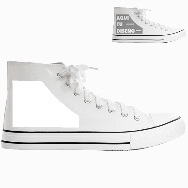 Zapatilla Tipo Converse Bota Blanca Frontal