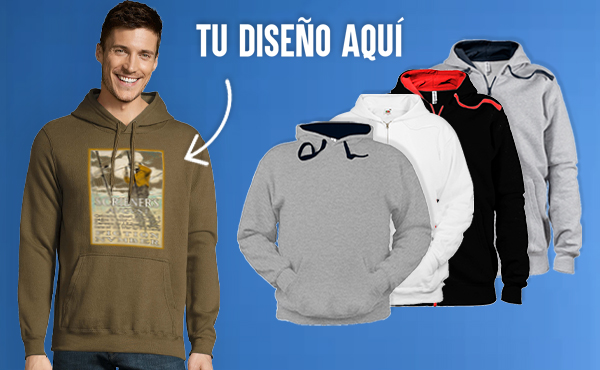 Sudadera mujer con cremallera y capucha bicolor personalizada, comprar  online