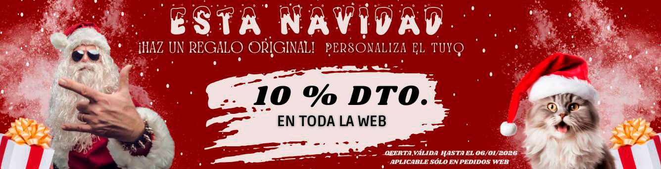papa noel y un gato te invitan al descuento del 1o %