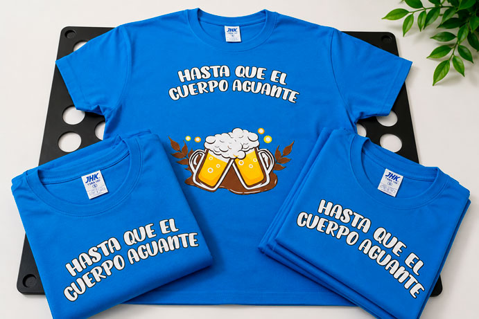 Camisetas personalizadas de peña con diseño cervecero y frase “Hasta que el cuerpo aguante”
