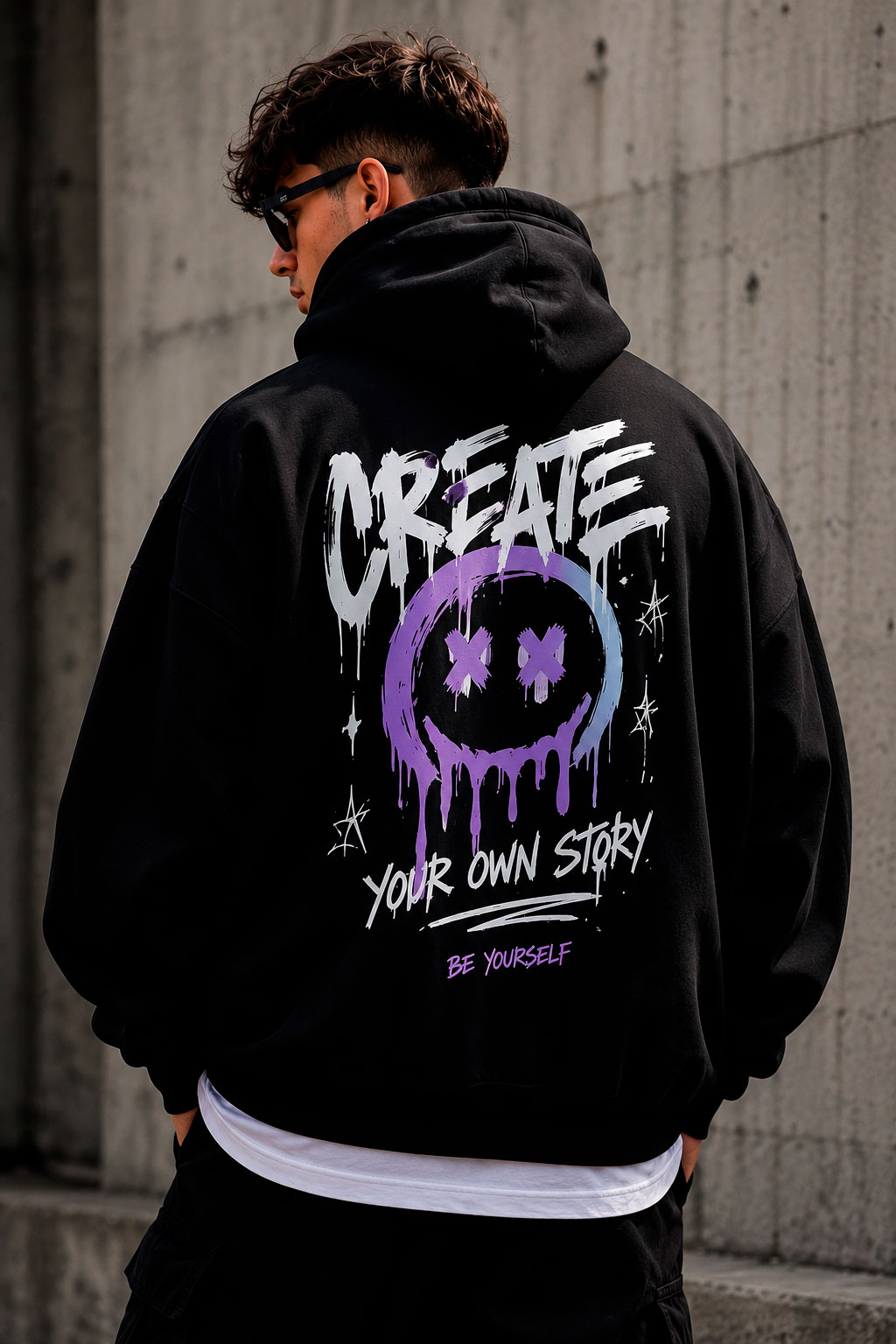 Sudadera oversize personalizada con diseño urbano