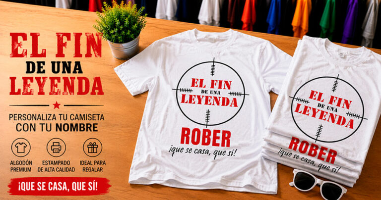 Camiseta personalizada para despedida de soltero con diseño El fin de una leyenda y nombre personalizado